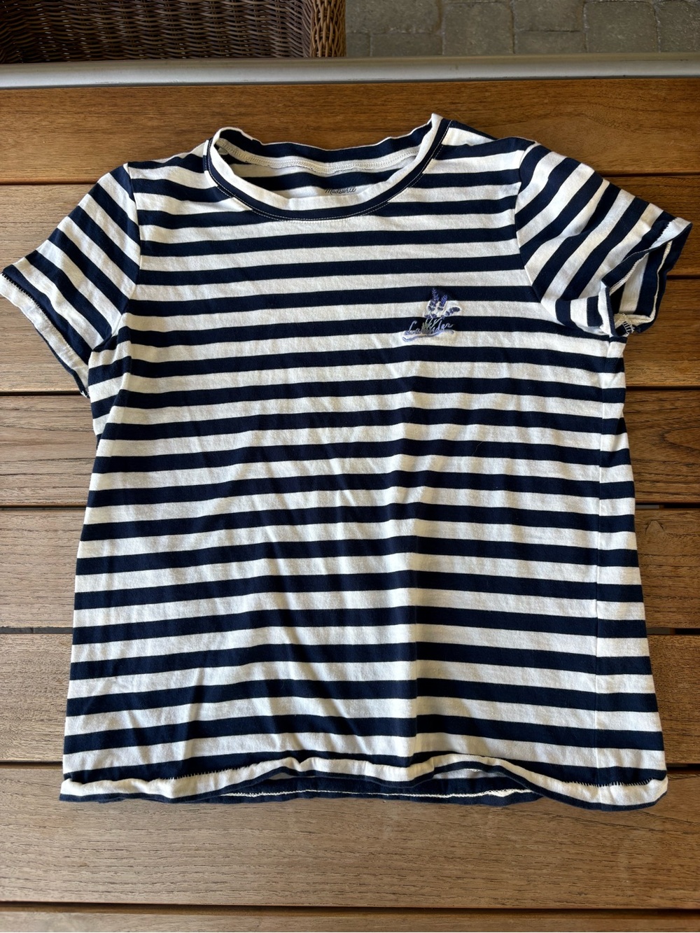 Madewell Navy & White Striped Short Sleeve Tee